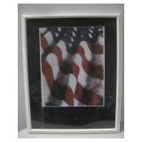 Framed American Flag Print 24' x 30' Observed Wear