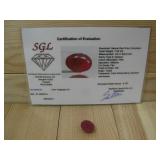 SGL Natural Red Ruby Corundum 8.1cts W/ COA See