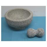 Granite Molcajete Mortar Bowl & Pestle Grinder See