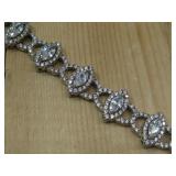 Sterling Silver CZ Link Bracelet Hallmarked