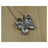 Sterling Silver Butterfly Pendant Necklace See