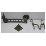 Antique Hardware Vtg Horse Bit & Etched Pyramid