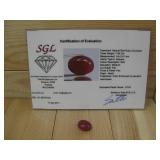 SGL Natural Red Ruby Corundum 8.1cts W/ COA See