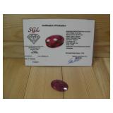 SGL Natural Red Ruby Corundum 34.7cts W/ COA See