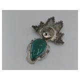 S.S Vtg. Navajo Bennie Ration Hallmarked Turq 21g