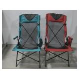 Two Mesh Seat Camping Chairs See Info