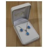 S.S. Synthetic Opal Necklace & Earring Set See