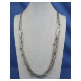 Vtg 10 Strand Navajo W/ Turquoise Necklace 30'