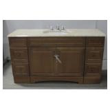 Bathroom Vanity Cabinet W/Stone Top & Sinks See