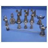 9 Mixed Metal Angels & Candle Snuffer