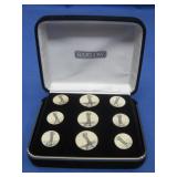 Vtg Barlow Golf Themed Button Set In Box