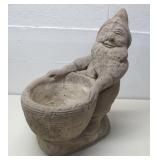 Concrete Garden Gnome Statue Planter Basin 16.5'