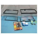 Two Aquarium Tanks, NIP Top Fin Filter See Info