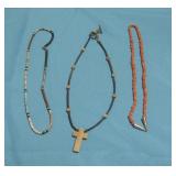 Three Vtg Native American Necklaces
