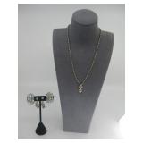 Vtg Necklace & Earring Rhinestone Set See Info