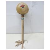 Vtg Native American Rawhide Rattle Hand Made See