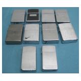 Ten Assorted Zippo Refillable Lighters Untested