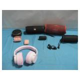 Assorted Bluetooth Speakers & Head Phones See Info