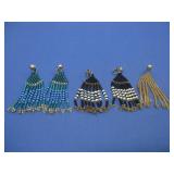 Two Pairs Of Beaded Earrings One Has No Match