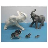 Assorted Elephant Figurines Resin & Porcelain See