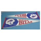 Two NFL Football Buffalo Bills Pennants