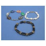 Three Assorted Bracelets - Beaded & Linked