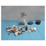 Wire Wrapped Stone Tree & Assorted Stones