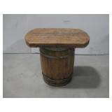 Rustic Barrel & Barn Worm Wood Side Table See