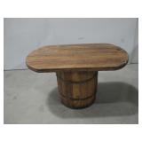 Rustic Barrel & Barn Worm Wood Side Table See