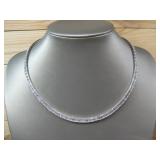 Sterling Silver Cz Hallmarked Necklace 24.2g T.W