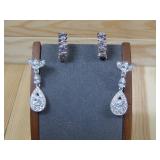 Two Sterling Silver Earrings Hallmarked