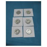 Six 1964 Silver Quarters