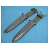 Two WWII Era U.S. M8 Bayonet Scabbard B.M. C.O.