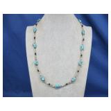 Vtg Navajo 4 Strand S.S. Necklace W/ Inlay See