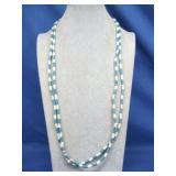 Vtg Navajo Long Block Turquoise & Heishi Shell See
