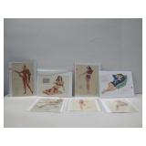 Seven Pin-Up Girl Prints 14' x 11'