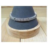 Sterling Silver Cz Bracelet Hallmarked 18.2 Grams