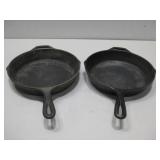 Two 10' Lodge Cast Iron Skillets