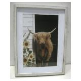 Framed Cow Print 16x12in