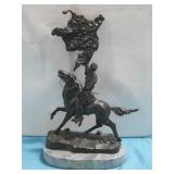 Buffalo Signal Frederic Remington Sculpture See