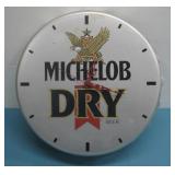 Vtg Michelob Dry Beer Bottle Cap Clock 13' See