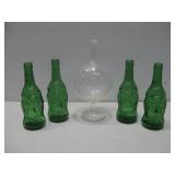 Four Lucky Buddha Bottles & Bubble Vase 11' See