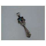 S.S Vtg. N/A Hallmarked Multistone Pendant