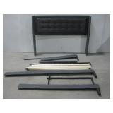 Grey Upholstered Bed Frame & Head Board See Info