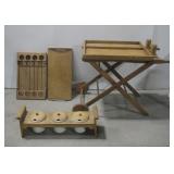 Wooden Tea Cart Wooden Trays & Canister Set See