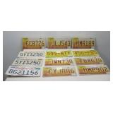Twelve State License Plates New Mexico California