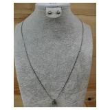 Sterling Silver Tested Zuni Necklace Earring Set