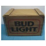 Vtg Wooden Branded Bud Light Crate See Info
