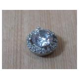Sterling Silver CZ Slider Hallmarked