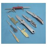 Seven Pocket Knives & Multi-Tool